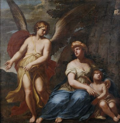 Der Engel zeigt Hagar und Ismael den Weg zum rettenden Brunnen von Giuseppe Diamantini